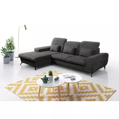 Rohová sedačka rozkládací JASPERA - ocelová šedá, levý roh