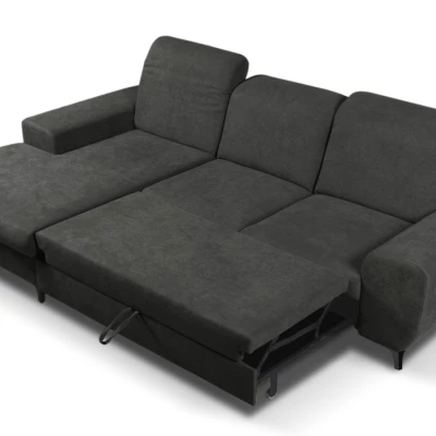 Rohová sedačka rozkládací JASPERA - ocelová šedá, levý roh