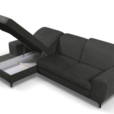 Rohová sedačka rozkládací JASPERA - ocelová šedá, levý roh