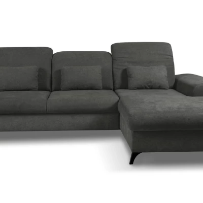 Rohová sedačka rozkládací JASPERA - ocelová šedá, pravý roh