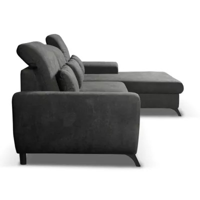 Rohová sedačka rozkládací JASPERA - ocelová šedá, pravý roh