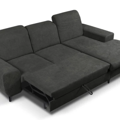 Rohová sedačka rozkládací JASPERA - ocelová šedá, pravý roh