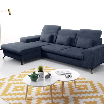 Rohová sedačka rozkládací JASPERA - modrá, levý roh