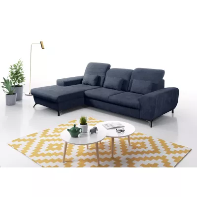 Rohová sedačka rozkládací JASPERA - modrá, levý roh