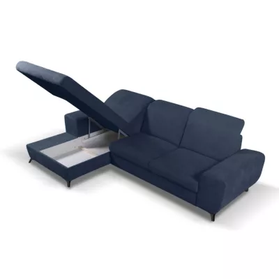 Rohová sedačka rozkládací JASPERA - modrá, levý roh