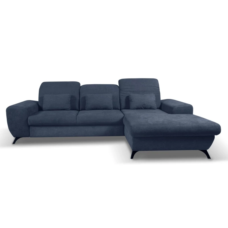 Rohová sedačka rozkládací JASPERA - modrá, pravý roh