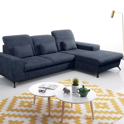 Rohová sedačka rozkládací JASPERA - modrá, pravý roh