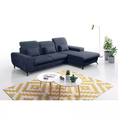 Rohová sedačka rozkládací JASPERA - modrá, pravý roh