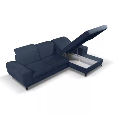 Rohová sedačka rozkládací JASPERA - modrá, pravý roh