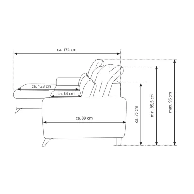 Rohová sedačka rozkládací JASPERA - olivová, pravý roh