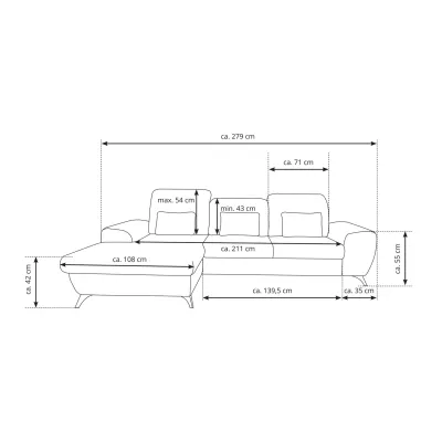 Rohová sedačka rozkládací JASPERA - krémová, levý roh