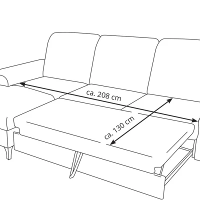 Rohová sedačka rozkládací JASPERA - ocelová šedá, levý roh