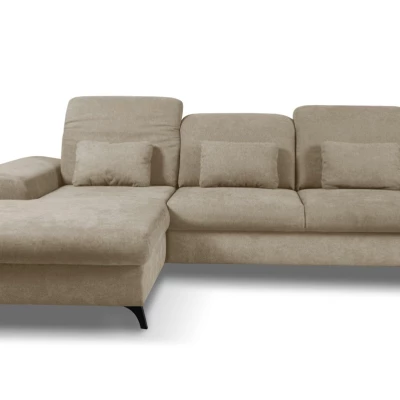 Rohová sedačka rozkládací JASPERA - světlá hnědá, levý roh