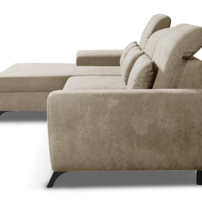 Rohová sedačka rozkládací JASPERA - světlá hnědá, levý roh