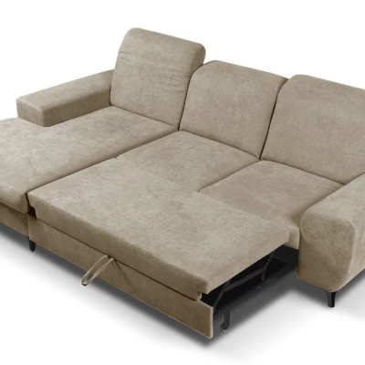 Rohová sedačka rozkládací JASPERA - světlá hnědá, levý roh