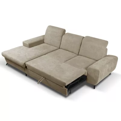 Rohová sedačka rozkládací JASPERA - světlá hnědá, levý roh