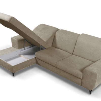 Rohová sedačka rozkládací JASPERA - světlá hnědá, levý roh