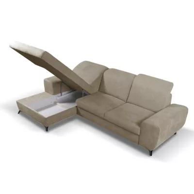 Rohová sedačka rozkládací JASPERA - světlá hnědá, levý roh