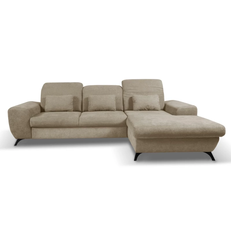 Rohová sedačka rozkládací JASPERA - světlá hnědá, pravý roh