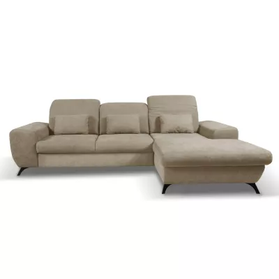 Rohová sedačka rozkládací JASPERA - světlá hnědá, pravý roh