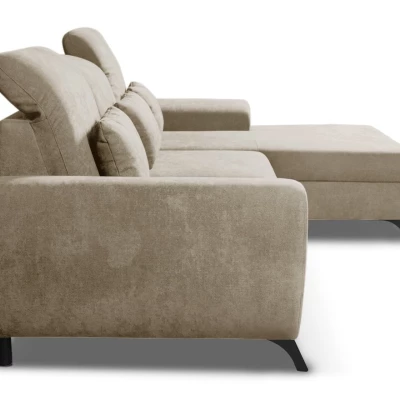 Rohová sedačka rozkládací JASPERA - světlá hnědá, pravý roh