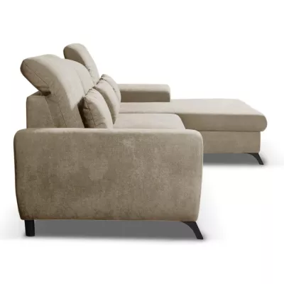 Rohová sedačka rozkládací JASPERA - světlá hnědá, pravý roh