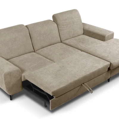 Rohová sedačka rozkládací JASPERA - světlá hnědá, pravý roh