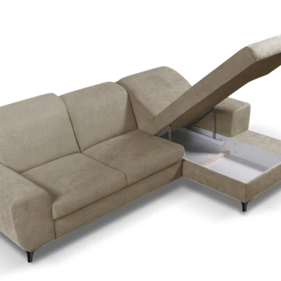 Rohová sedačka rozkládací JASPERA - světlá hnědá, pravý roh