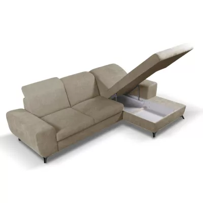 Rohová sedačka rozkládací JASPERA - světlá hnědá, pravý roh