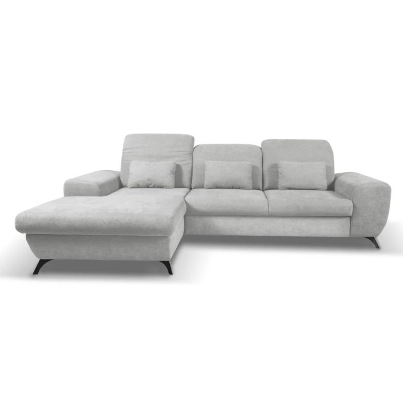 Rohová sedačka rozkládací JASPERA - popelavá, levý roh