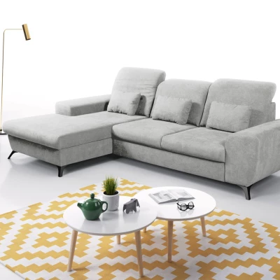 Rohová sedačka rozkládací JASPERA - popelavá, levý roh