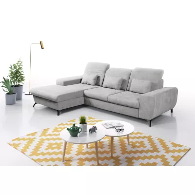 Rohová sedačka rozkládací JASPERA - popelavá, levý roh