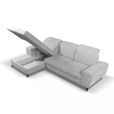 Rohová sedačka rozkládací JASPERA - popelavá, levý roh