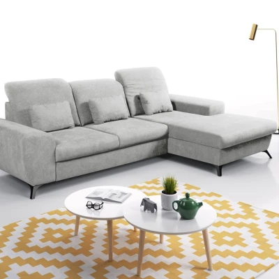 Rohová sedačka rozkládací JASPERA - popelavá, pravý roh