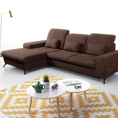 Rohová sedačka rozkládací JASPERA - ořechová, levý roh