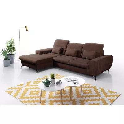 Rohová sedačka rozkládací JASPERA - ořechová, levý roh