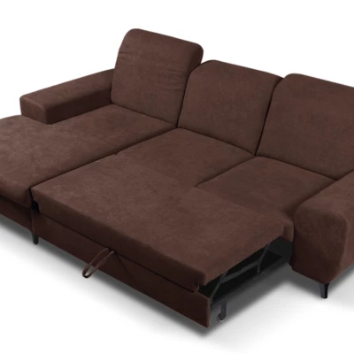 Rohová sedačka rozkládací JASPERA - ořechová, levý roh