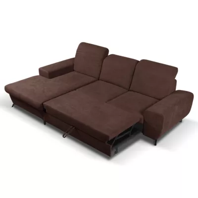 Rohová sedačka rozkládací JASPERA - ořechová, levý roh