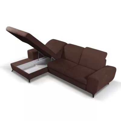 Rohová sedačka rozkládací JASPERA - ořechová, levý roh