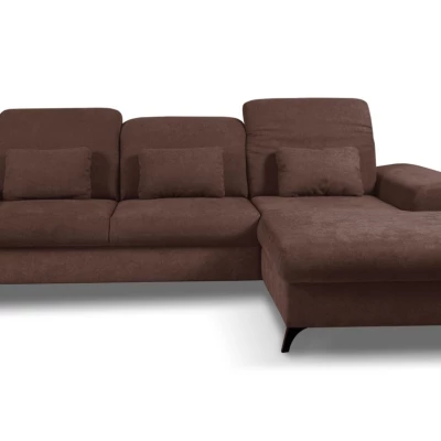 Rohová sedačka rozkládací JASPERA - ořechová, pravý roh