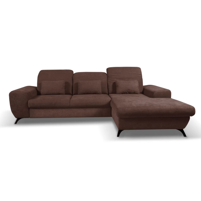 Rohová sedačka rozkládací JASPERA - ořechová, pravý roh