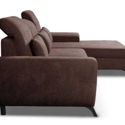 Rohová sedačka rozkládací JASPERA - ořechová, pravý roh