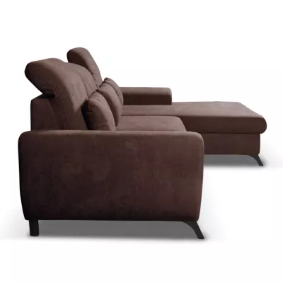 Rohová sedačka rozkládací JASPERA - ořechová, pravý roh