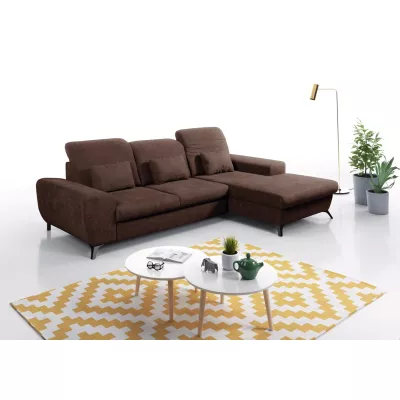 Rohová sedačka rozkládací JASPERA - ořechová, pravý roh