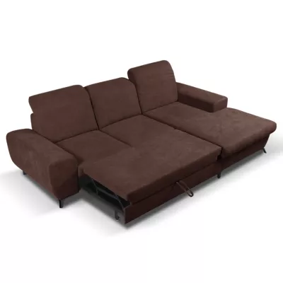 Rohová sedačka rozkládací JASPERA - ořechová, pravý roh