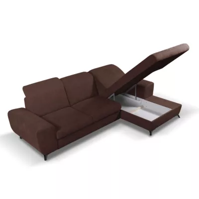 Rohová sedačka rozkládací JASPERA - ořechová, pravý roh