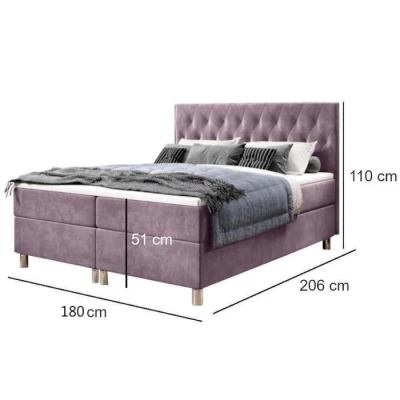 Boxspringová postel 180x200 RAQUEL 1 - hnědá