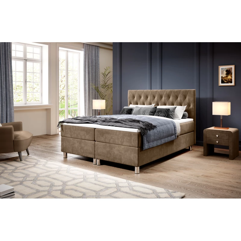 Boxspringová postel 180x200 RAQUEL 1 - hnědá