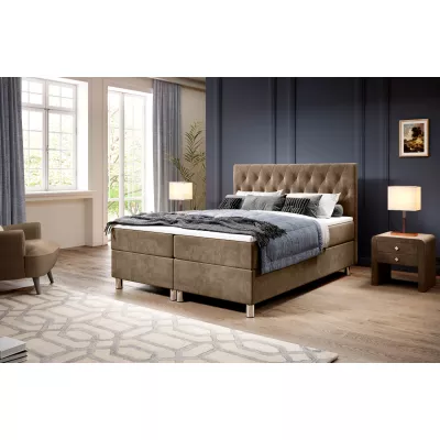 Boxspringová postel 180x200 RAQUEL 1 - hnědá