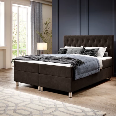 Boxspringová postel 180x200 RAQUEL 1 - tmavě hnědá